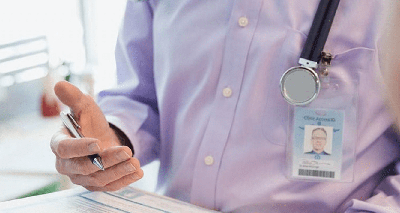 Doctor's torso whilst speaking