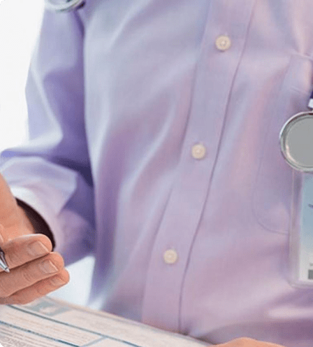 Doctor's torso whilst speaking