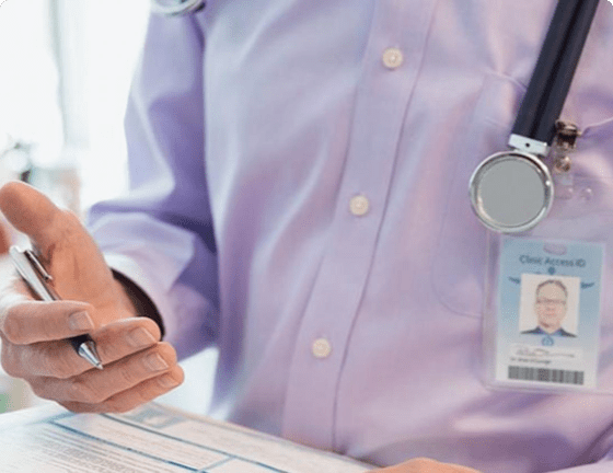 Doctors torso whilst speaking