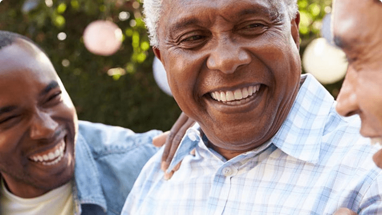 Father with sons, laughing together