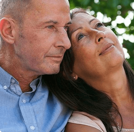 Mature couple looking peaceful
