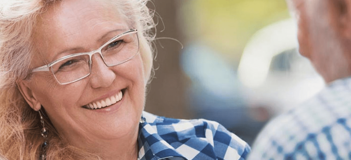 Older couple sharing a joke