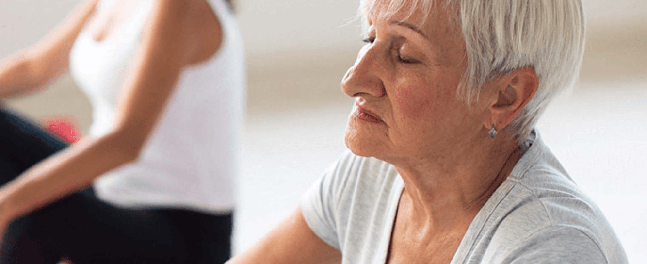 Women practicing yoga