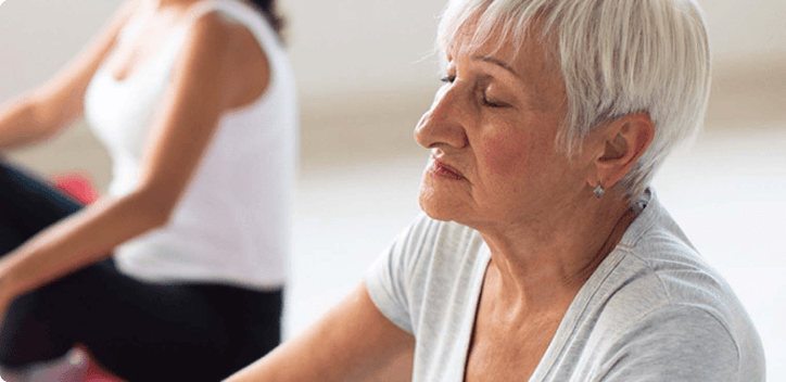 Women practicing yoga